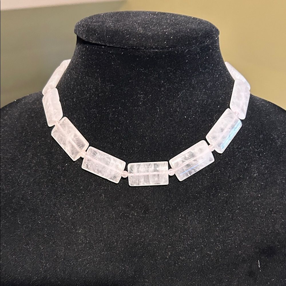 Rose Quartz Chunky Choker Style Necklace